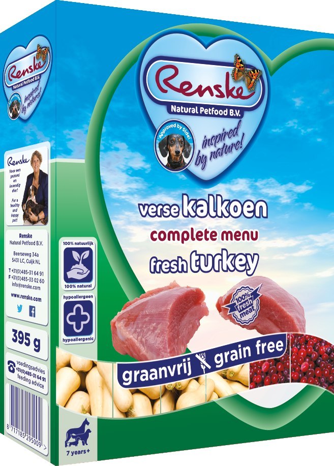 Renske Dog fresh meat - świeże mięso indyk bez zbóż dla psów 395 g