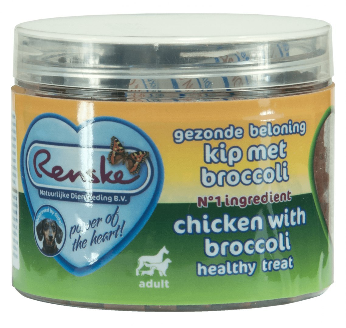 Renske Dog Healthy Mini Treat Chicken with broccoli - zdrowy mini przysmak dla psów małych ras - kurczak z brokułami 100 g