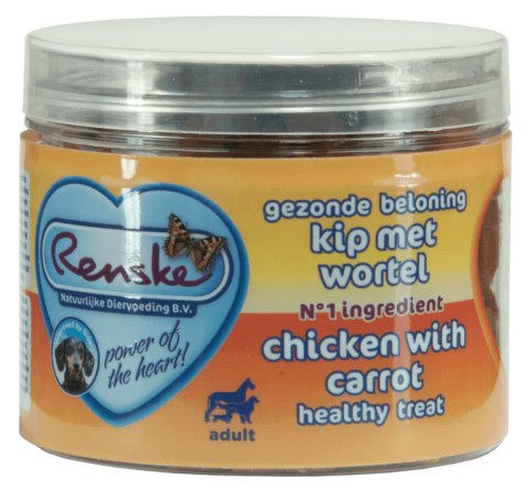 Renske Dog Healthy Mini Treat Chicken with carrots - zdrowy mini przysmak dla psów - kurczak z marchwią (100 g)