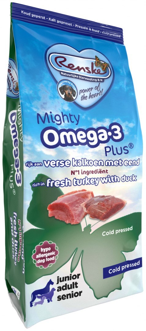 Renske Mighty Omega-3 Plus -świeży indyk z kaczką tłoczona na zimno (15 kg)