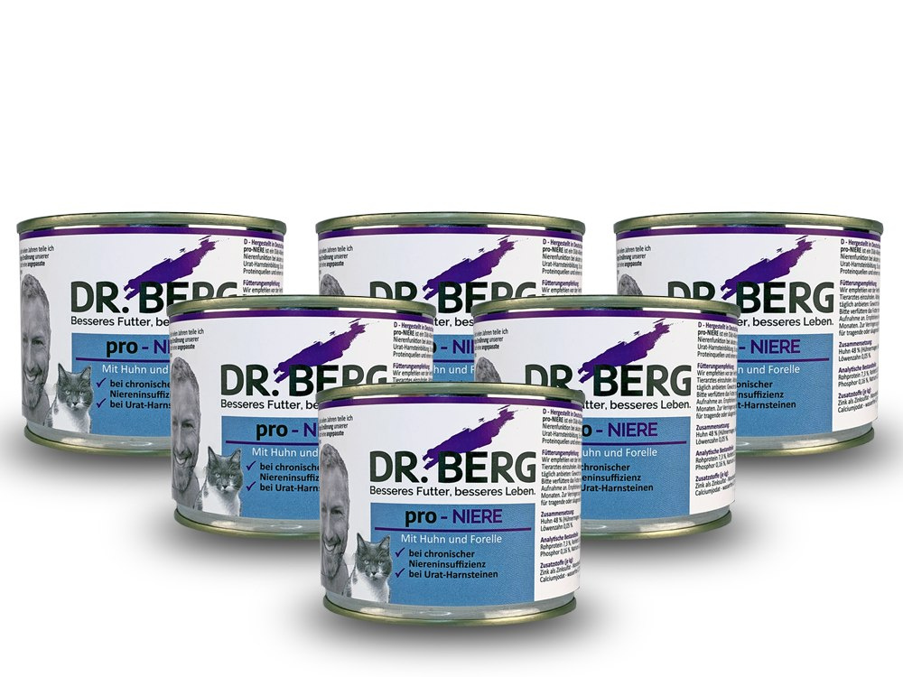 Dr.BERG Pro-NIERE dla kotów - nerki, kamica moczowa (opak.zbiorcze 6 szt. x 200 g)