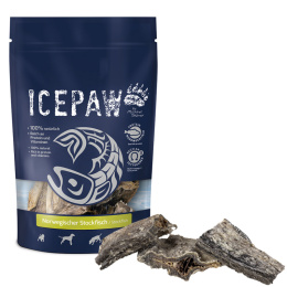 ICEPAW Norwegischer Stockfisch – gryzaki z kawałków dorsza (250g)