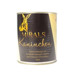 MIRALS Kaninchen - Królik z jarmużem i szparagami oraz sałatką z cykorii i borówki brusznicy (800g)