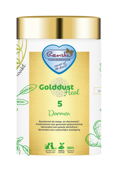 RENSKE GOLDDUST HEAL 5 – jelita –poprawia funkcjonowanie jelit, łagodzi biegunki i wspiera zdrowe trawienie (250g)
