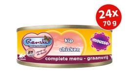 Renske Cat fresh chicken - kurczak, mus, pełnoporcjowa (24 szt. x70 g)