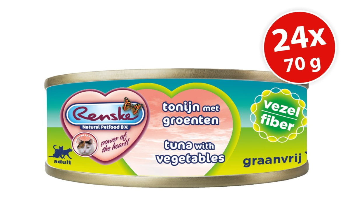 Renske Cat fresh meat - tuńczyk z warzywami, uzupełniająca, filety (opak.zbiorcze 24 szt.x70 g)