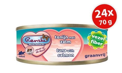 Renske Cat fresh tuna with salmon - tuńczyk z łososiem, uzupełniająca, filety (24 szt. x 70g)