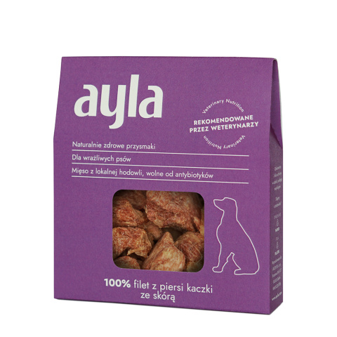 AYLA filet z piersi kaczki ze skórą - przysmaki liofilizowane dla psów (28g)