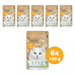 CAT'S LOVE Bio Chicken - ekologiczny kurczak w naturalnej galaretce (6 szt. x 100g)