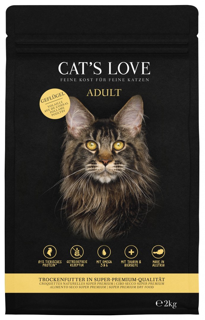 CAT'S LOVE Geflugel - sucha karma dla kota bez zbóż z drobiem (2kg)