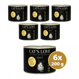 CAT'S LOVE Huhn - kurczak z olejem lnianym i pokrzywą (6 szt. x 200g)