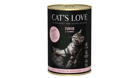CAT'S LOVE Junior Huhn - kurczak z algami i olejem z krokosza (400g)
