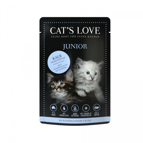 CAT'S LOVE Junior Kalb - cielęcina w naturalnej galaretce (85g)