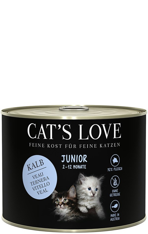 CAT'S LOVE Junior Kalb - cielęcina z olejem z łososia (200g)