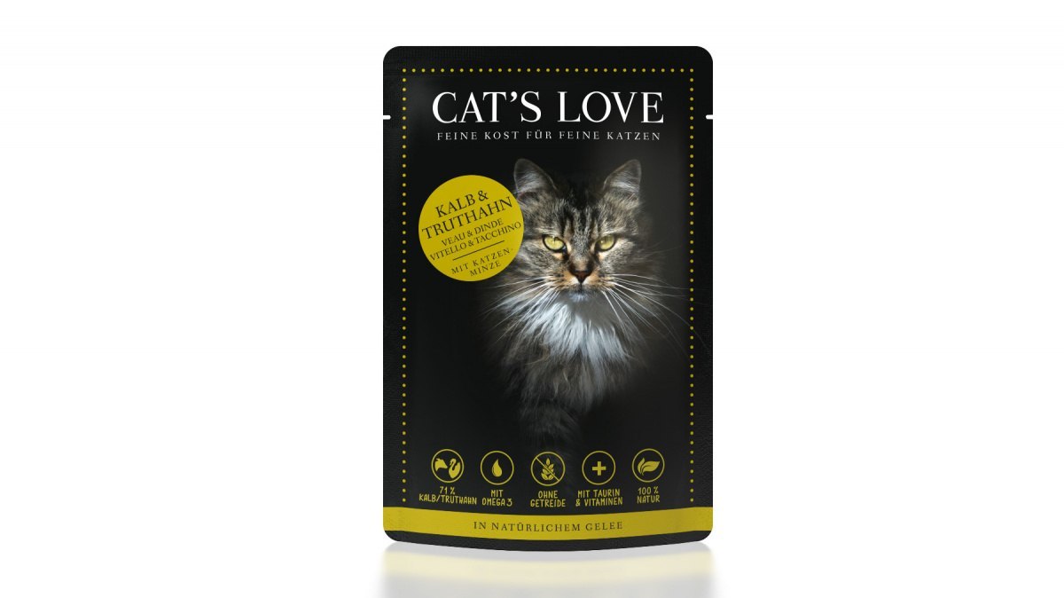 CAT'S LOVE Kalb & Truthahn - cielęcina i indyk w naturalnej galaretce (85g)