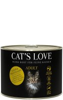CAT'S LOVE Mix Kalb & Truhahn - cielęcina i indyk z olejem lnianym i kocimiętką (6 szt. x 200g)