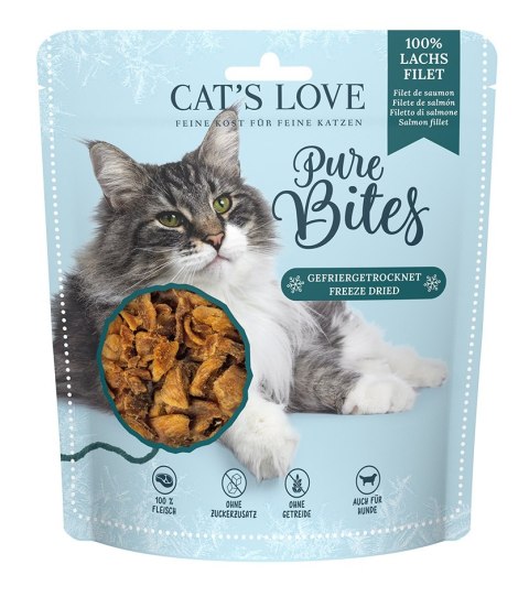 CAT'S LOVE Pure Bites filet z łososia - przysmaki liofilizowane dla kota (50g)