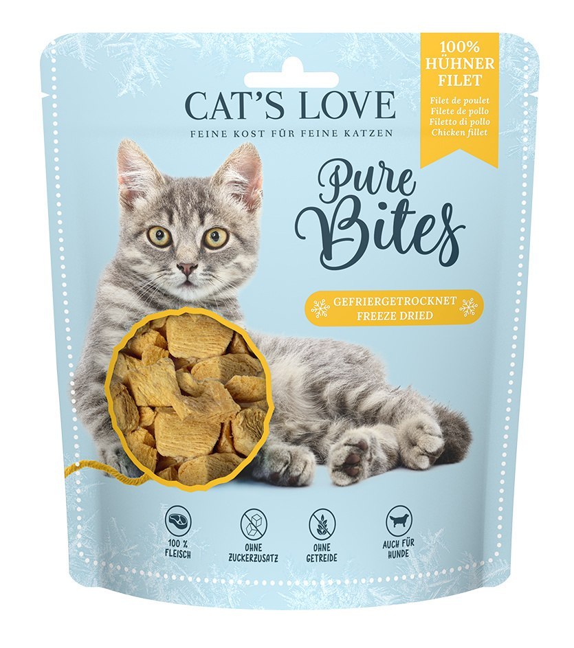 CAT'S LOVE Pure Bites filet z piersi kurczaka - przysmaki liofilizowane dla kota (40g)