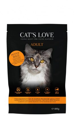 CAT'S LOVE Pute Wild - sucha karma dla kota z indykiem i dziczyzną (400g)