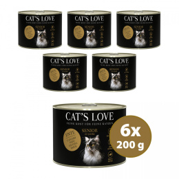 CAT'S LOVE Senior Ente - kaczka z olejem z krokosza i lubczykiem (6 szt. x 200g)