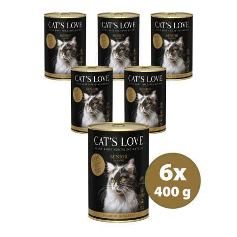 CAT'S LOVE Senior Ente - kaczka z olejem z krokosza i lubczykiem (6 szt.x 400g)