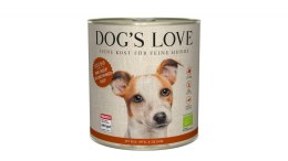 DOG'S LOVE BIO RIND - ekologiczna wołowina z ryżem, cukinią i jabłkiem (800g)