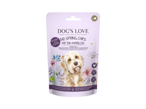 DOG'S LOVE BIO Spring chips - ekologiczne mięso z morelami przysmaki dla psa (150g)