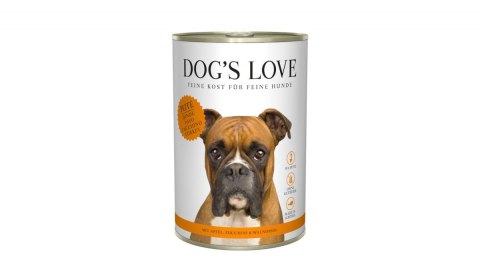 DOG'S LOVE Pute - indyk z jabłkami, cukinią i olejem z orzechów włoskich (400g)