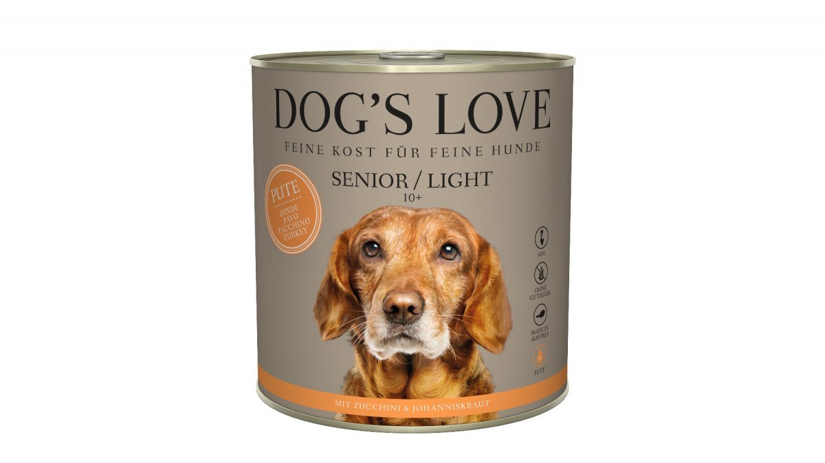 DOG'S LOVE Senior Pute Light - indyk karma dla starszych psów (800g)
