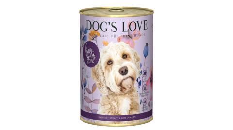 DOG'S LOVE Spring Menu Kalb - delikatna cielęcina dla psa ze szpinakiem i mniszkiem (400g)