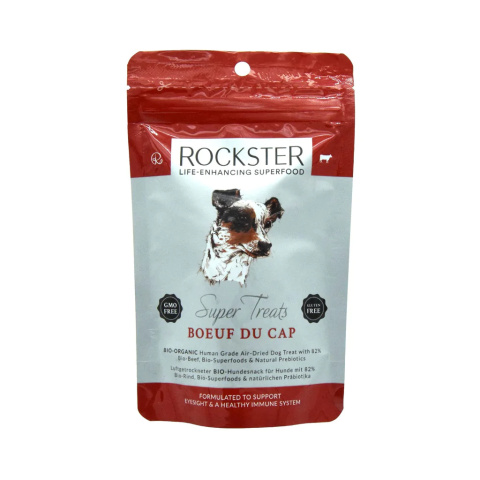 ROCKSTER Super Treats Boeuf du Cap – Bio przysmaki dla psa wspierające układ odpornościowy i wzrok (90g)