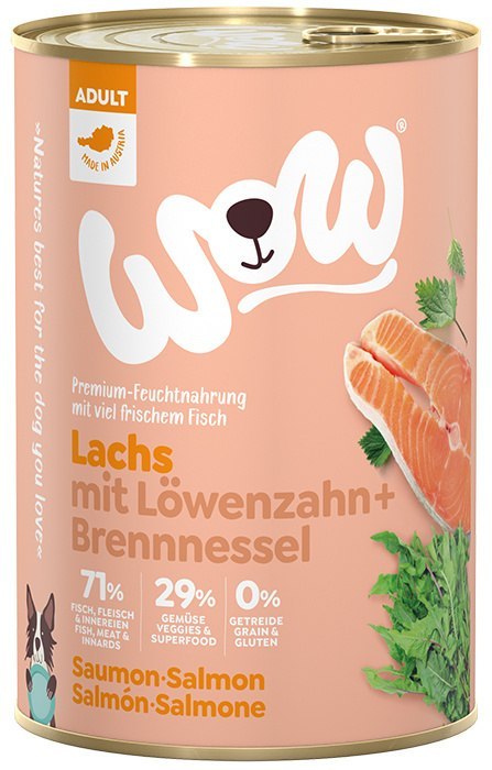 WOW Lachs - łosoś z mniszkiem lekarskim i pokrzywą (400g)