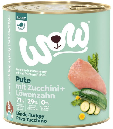 WOW Pute - indyk z cukinią i mniszkiem lekarskim (800g)