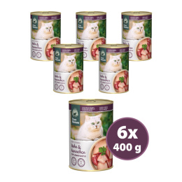 PURE NATURE CAT Huhn Kaninchen - kurczak z królikiem i mniszkiem lekarskim dla dorosłych kotów (6 szt. x 400g)