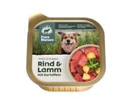 PURE NATURE DOG Rind Lamm - wołowina i jagnięcina z ziemniakami i algami dla dorosłych psów (150g)