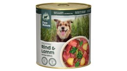 PURE NATURE DOG Rind Lamm - wołowina i jagnięcina z ziemniakami i algami dla dorosłych psów (800g)