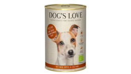 DOG'S LOVE BIO RIND - ekologiczna wołowina z ryżem, cukinią i jabłkiem (400g)