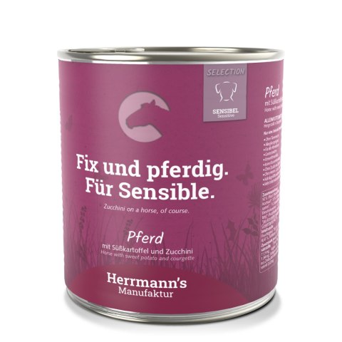 HERRMANN'S Selection Sensitive Dog Pferd - konina z cukinią i batatami (800g)