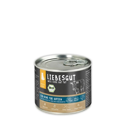 LIEBESGUT CAT Bio Rind - ekologiczna wołowina z ekologiczną marchewką (200g)