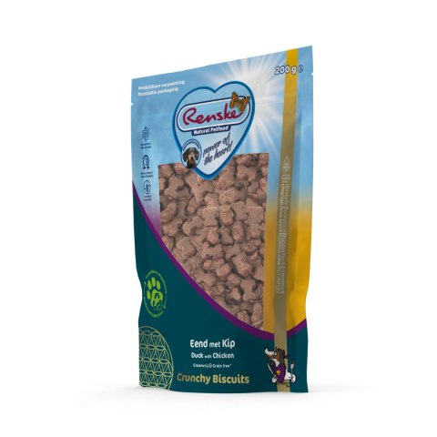 RENSKE Crunchy Biscuits Duck with Chicken - kaczka z kurczakiem ciasteczka dla psa (200g)