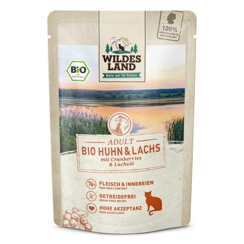 WILDES LAND CAT BIO Huhn Lachs - bio kurczak z łososiem i żurawiną (85g)