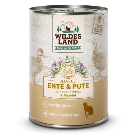 WILDES LAND CAT Classic Ente Pute - kaczka i indyk z żurawiną (400g)
