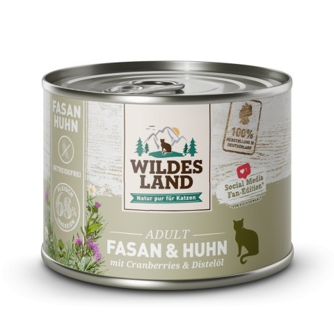 WILDES LAND CAT Classic Fasan Huhn - bażant i kurczak z żurawiną (200g)