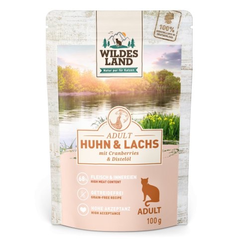 WILDES LAND CAT Classic Huhn Lachs - kurczak i łosoś z żurawiną (100g)