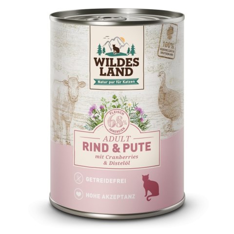 WILDES LAND CAT Classic Rind Pute - wołowina i indyk z żurawiną (400g)