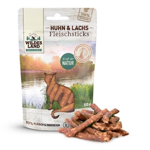 WILDES LAND CAT Fleischsticks Huhn Lachs - patyczki z kurczaka i łososia (50g)