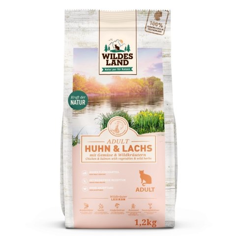WILDES LAND CAT Huhn Lachs - kurczak i łosoś z warzywami i ziołami (1,2kg)