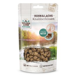 WILDES LAND CAT Knabbberkissen Huhn Lachs - przysmaki dla kota (50g)