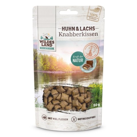 WILDES LAND CAT Knabbberkissen Huhn Lachs - przysmaki dla kota (50g)