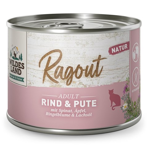 WILDES LAND CAT Ragout Rind Pute - wołowina z indykiem (180g)